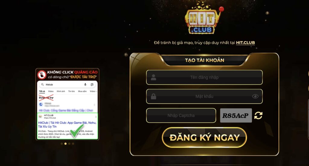 Đăng Ký tài khoản HitClub